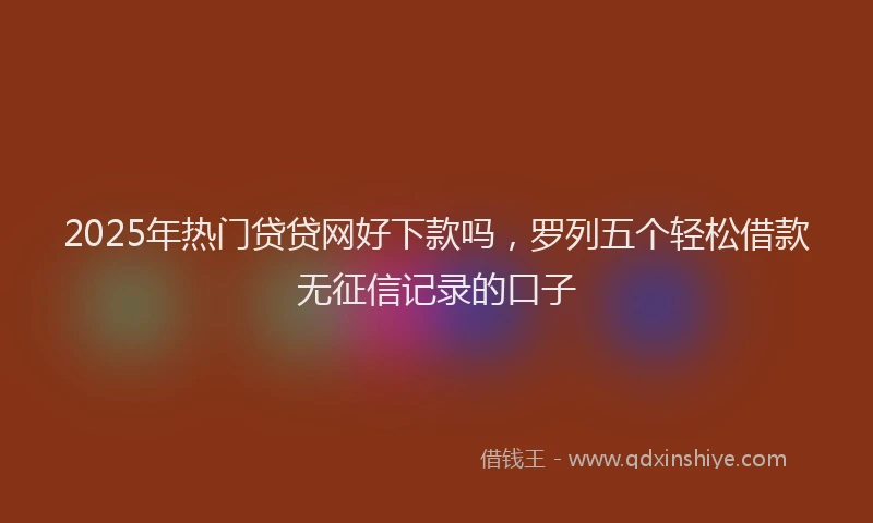 2025年热门贷贷网好下款吗，罗列五个轻松借款无征信记录的口子