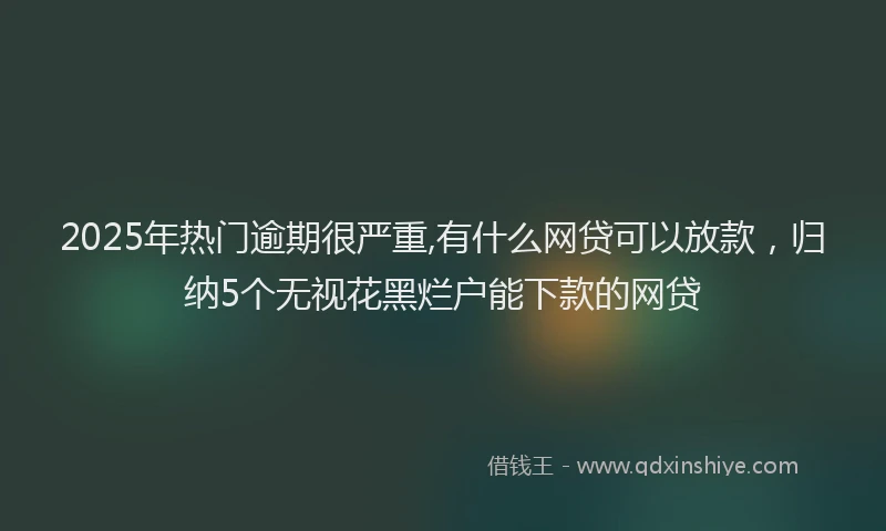 2025年热门逾期很严重,有什么网贷可以放款，归纳5个无视花黑烂户能下款的网贷