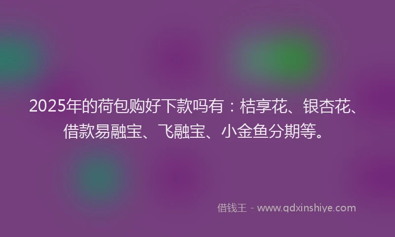 2025年的荷包购好下款吗有：桔享花、银杏花、借款易融宝、飞融宝、小金鱼分期等。