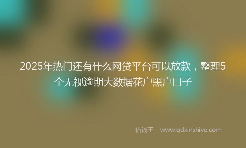 2025年热门还有什么网贷平台可以放款，整理5个无视逾期大数据花户黑户口子