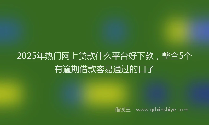 2025年热门网上贷款什么平台好下款，整合5个有逾期借款容易通过的口子