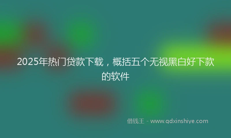 2025年热门贷款下载，概括五个无视黑白好下款的软件