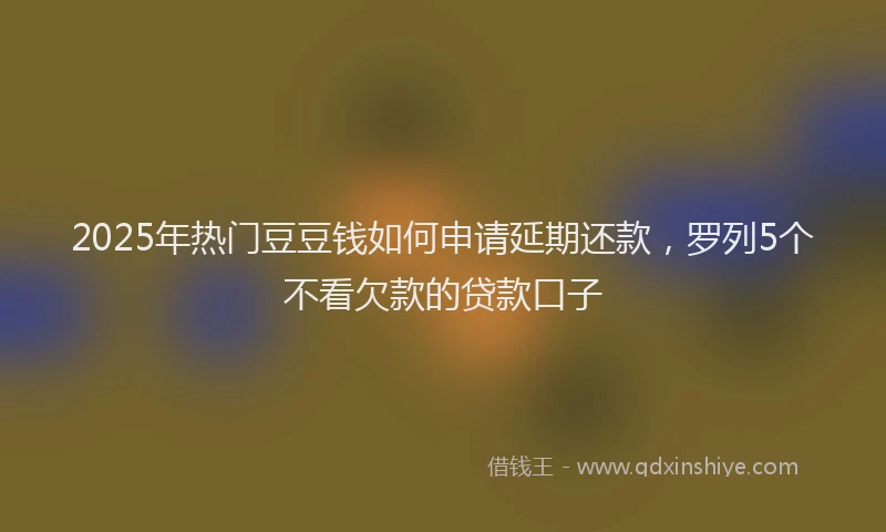 2025年热门豆豆钱如何申请延期还款，罗列5个不看欠款的贷款口子