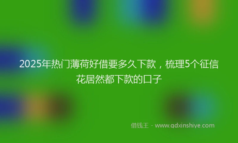 2025年热门薄荷好借要多久下款，梳理5个征信花居然都下款的口子