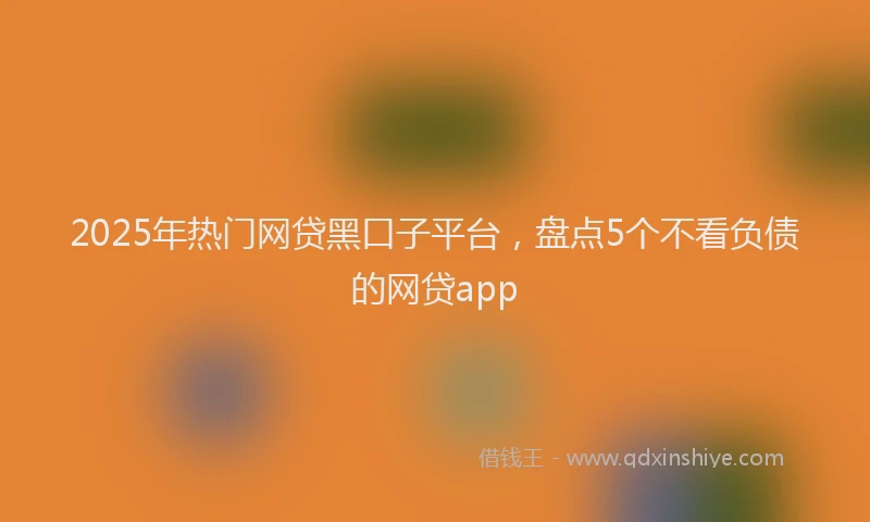 2025年热门网贷黑口子平台，盘点5个不看负债的网贷app