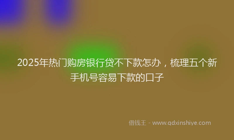 2025年热门购房银行贷不下款怎办，梳理五个新手机号容易下款的口子