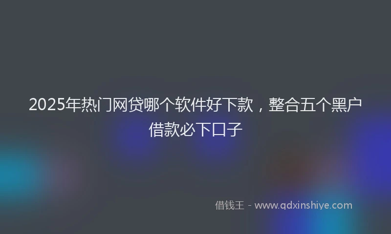 2025年热门网贷哪个软件好下款，整合五个黑户借款必下口子