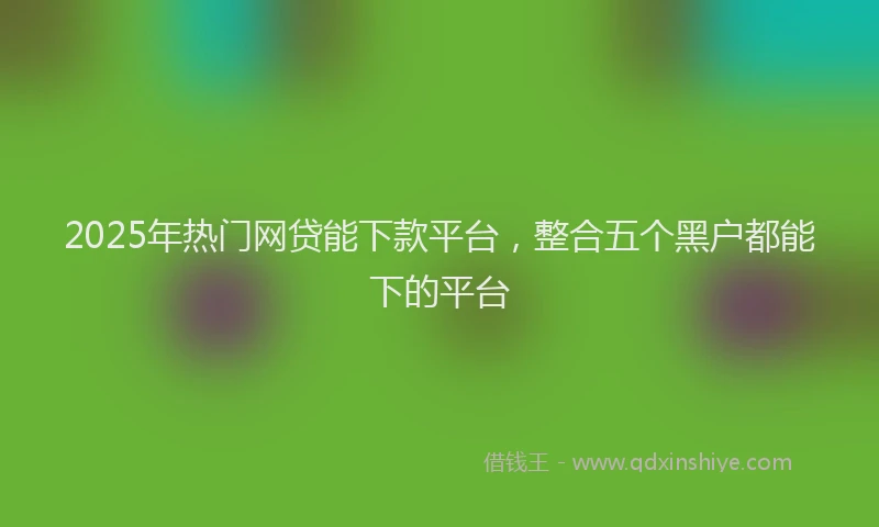 2025年热门网贷能下款平台，整合五个黑户都能下的平台