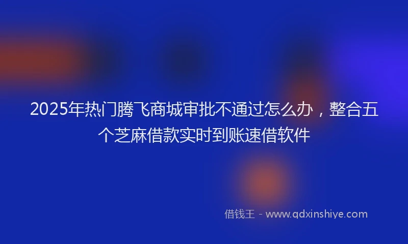 2025年热门腾飞商城审批不通过怎么办，整合五个芝麻借款实时到账速借软件