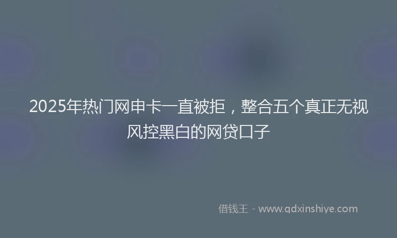 2025年热门网申卡一直被拒，整合五个真正无视风控黑白的网贷口子