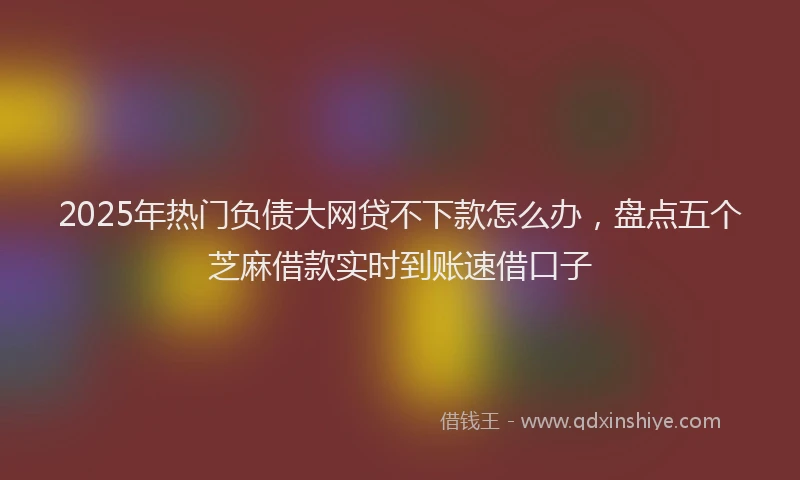2025年热门负债大网贷不下款怎么办，盘点五个芝麻借款实时到账速借口子