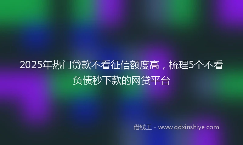 2025年热门贷款不看征信额度高，梳理5个不看负债秒下款的网贷平台
