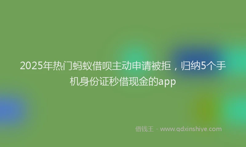 2025年热门蚂蚁借呗主动申请被拒，归纳5个手机身份证秒借现金的app