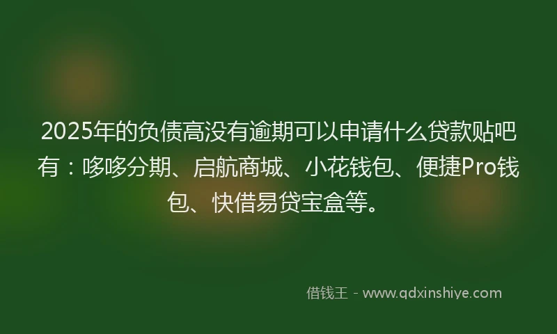 2025年的负债高没有逾期可以申请什么贷款贴吧有：哆哆分期、启航商城、小花钱包、便捷Pro钱包、快借易贷宝盒等。