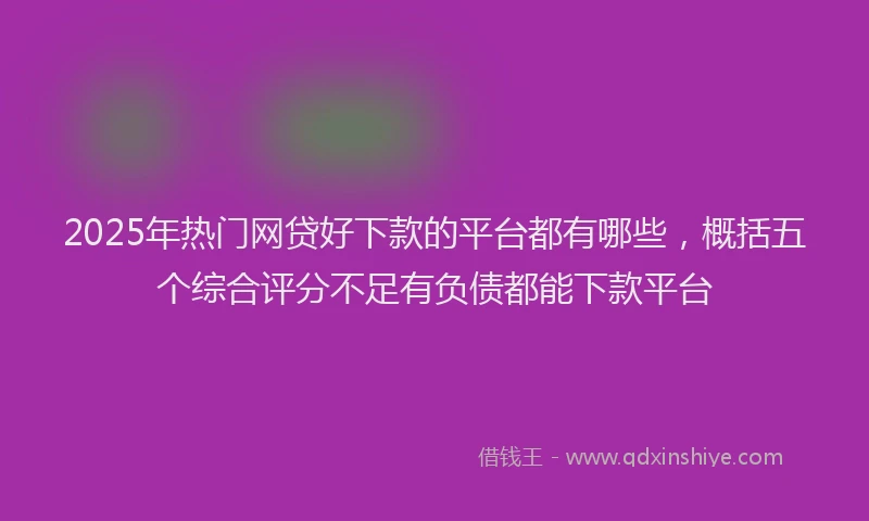 2025年热门网贷好下款的平台都有哪些，概括五个综合评分不足有负债都能下款平台