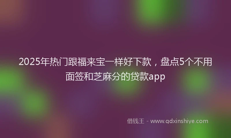 2025年热门跟福来宝一样好下款，盘点5个不用面签和芝麻分的贷款app