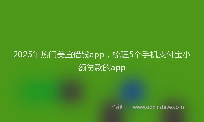 2025年热门美宜借钱app，梳理5个手机支付宝小额贷款的app