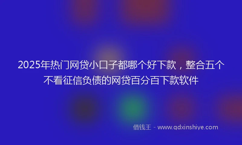 2025年热门网贷小口子都哪个好下款，整合五个不看征信负债的网贷百分百下款软件