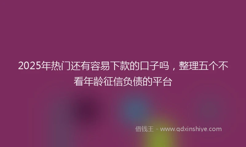 2025年热门还有容易下款的口子吗，整理五个不看年龄征信负债的平台
