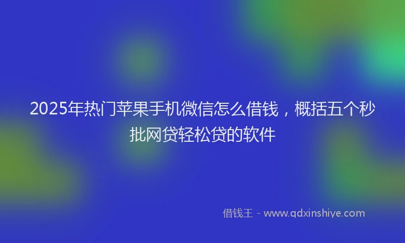 2025年热门苹果手机微信怎么借钱，概括五个秒批网贷轻松贷的软件