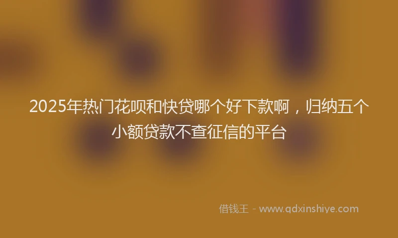 2025年热门花呗和快贷哪个好下款啊，归纳五个小额贷款不查征信的平台
