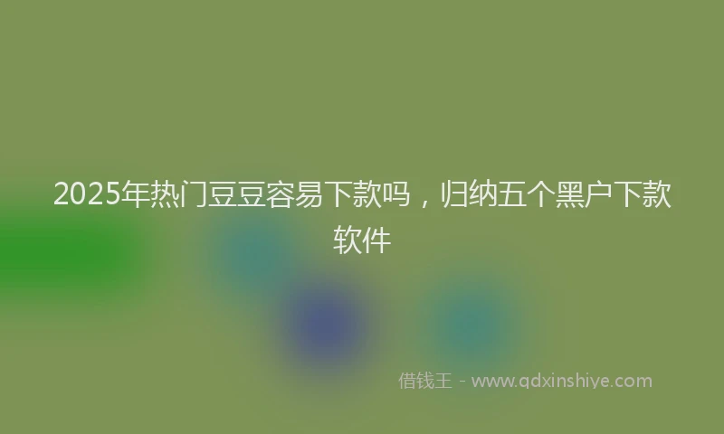 2025年热门豆豆容易下款吗,归纳五个黑户下款软件