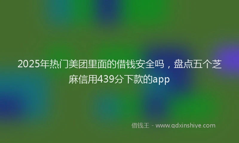 2025年热门美团里面的借钱安全吗，盘点五个芝麻信用439分下款的app