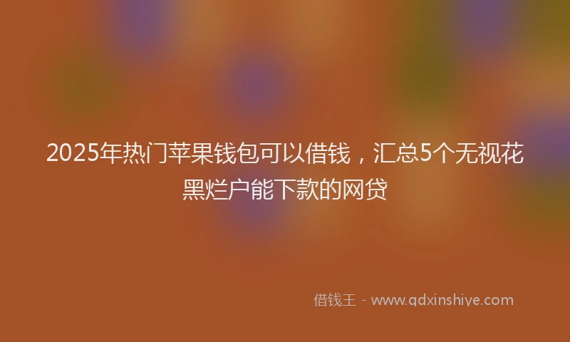 2025年热门苹果钱包可以借钱，汇总5个无视花黑烂户能下款的网贷