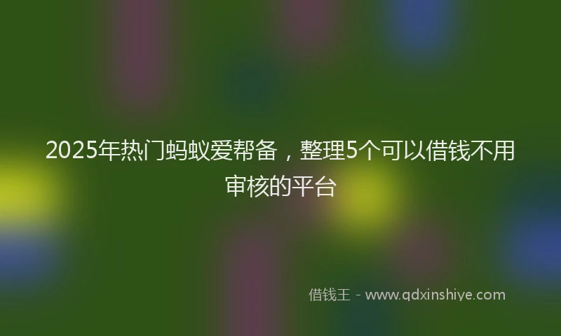 2025年热门蚂蚁爱帮备，整理5个可以借钱不用审核的平台
