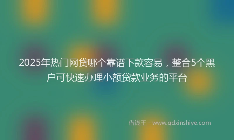 2025年热门网贷哪个靠谱下款容易，整合5个黑户可快速办理小额贷款业务的平台
