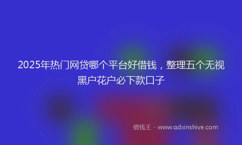 2025年热门网贷哪个平台好借钱，整理五个无视黑户花户必下款口子