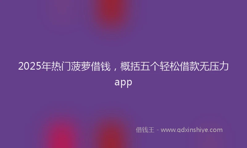 2025年热门菠萝借钱，概括五个轻松借款无压力app