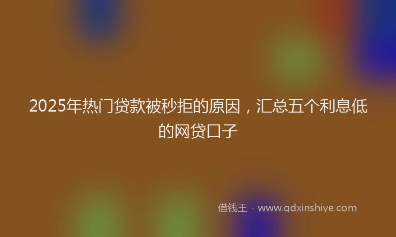 2025年热门贷款被秒拒的原因，汇总五个利息低的网贷口子