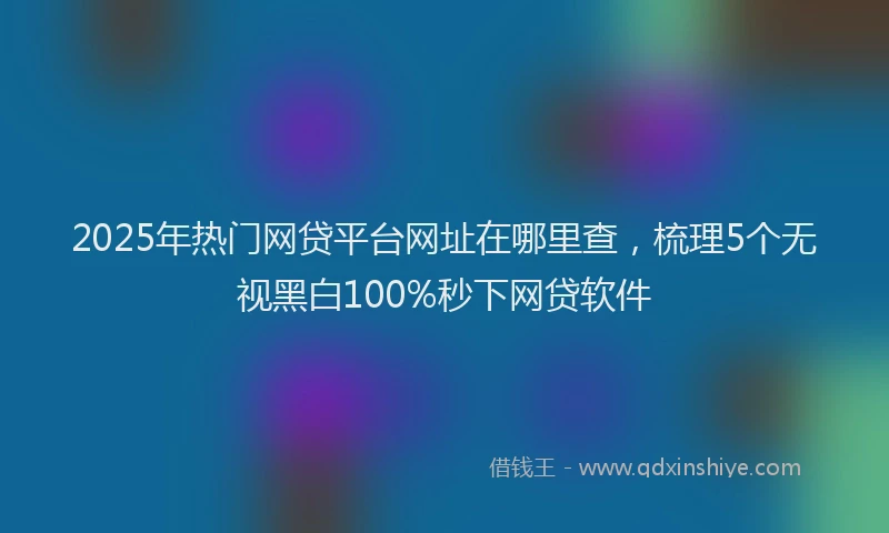 2025年热门网贷平台网址在哪里查，梳理5个无视黑白100%秒下网贷软件