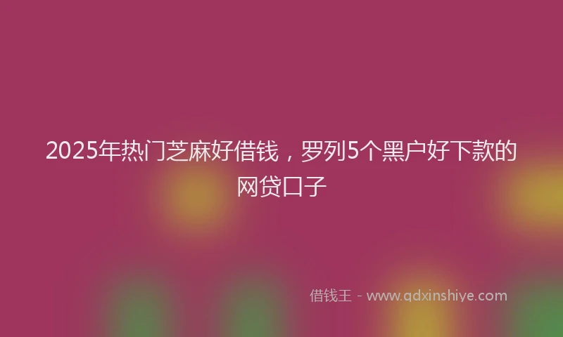 2025年热门芝麻好借钱，罗列5个黑户好下款的网贷口子