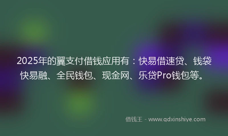 2025年的翼支付借钱应用有：快易借速贷、钱袋快易融、全民钱包、现金网、乐贷Pro钱包等。