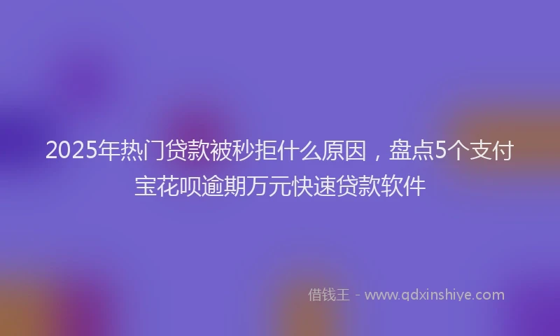 2025年热门贷款被秒拒什么原因，盘点5个支付宝花呗逾期万元快速贷款软件