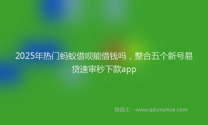 2025年热门蚂蚁借呗能借钱吗，整合五个新号易贷速审秒下款app