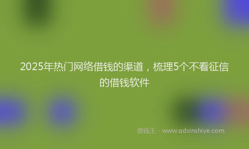 2025年热门网络借钱的渠道，梳理5个不看征信的借钱软件