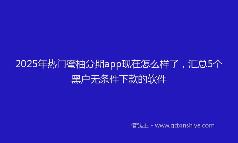2025年热门蜜柚分期app现在怎么样了，汇总5个黑户无条件下款的软件