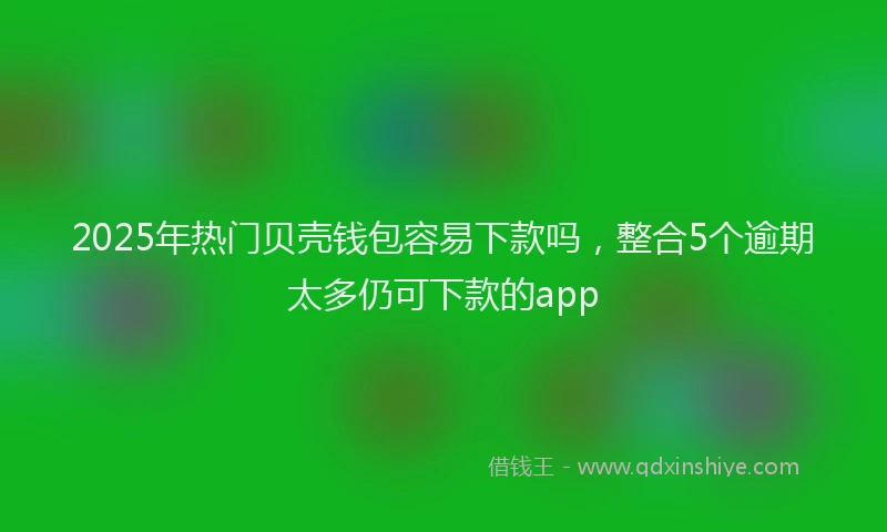 2025年热门贝壳钱包容易下款吗，整合5个逾期太多仍可下款的app