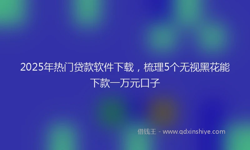 2025年热门贷款软件下载，梳理5个无视黑花能下款一万元口子