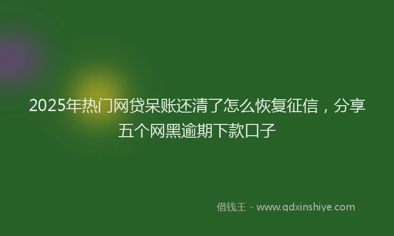 2025年热门网贷呆账还清了怎么恢复征信，分享五个网黑逾期下款口子