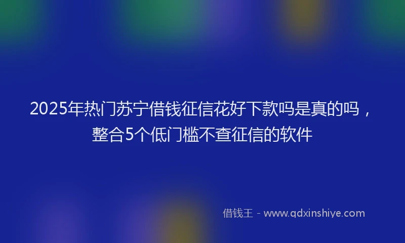2025年热门苏宁借钱征信花好下款吗是真的吗，整合5个低门槛不查征信的软件