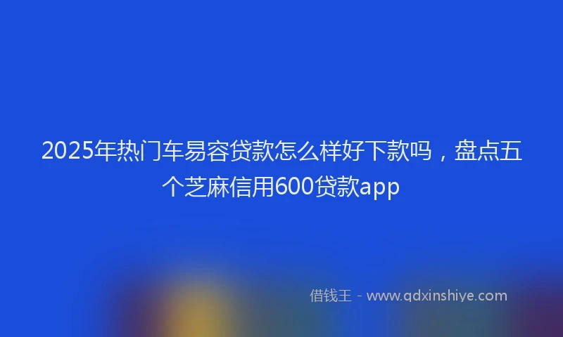 2025年热门车易容贷款怎么样好下款吗，盘点五个芝麻信用600贷款app