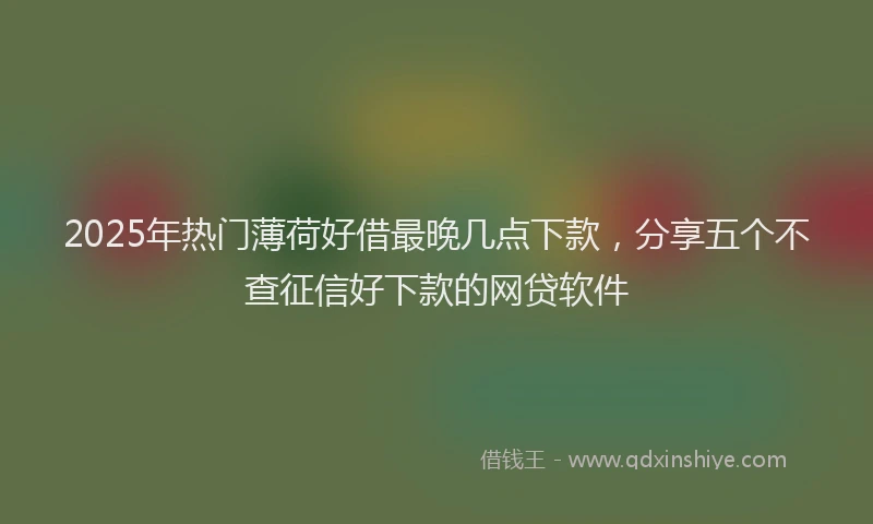 2025年热门薄荷好借最晚几点下款，分享五个不查征信好下款的网贷软件