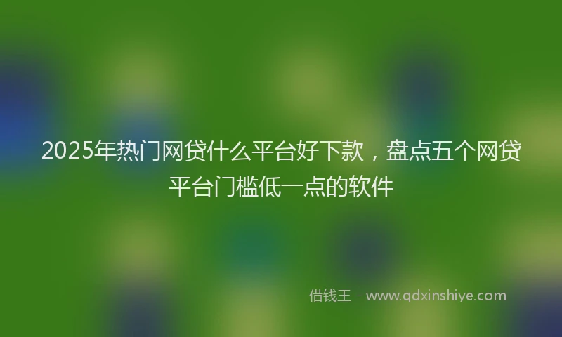 2025年热门网贷什么平台好下款，盘点五个网贷平台门槛低一点的软件