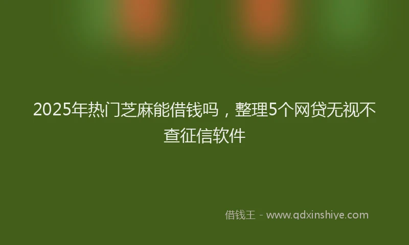 2025年热门芝麻能借钱吗，整理5个网贷无视不查征信软件