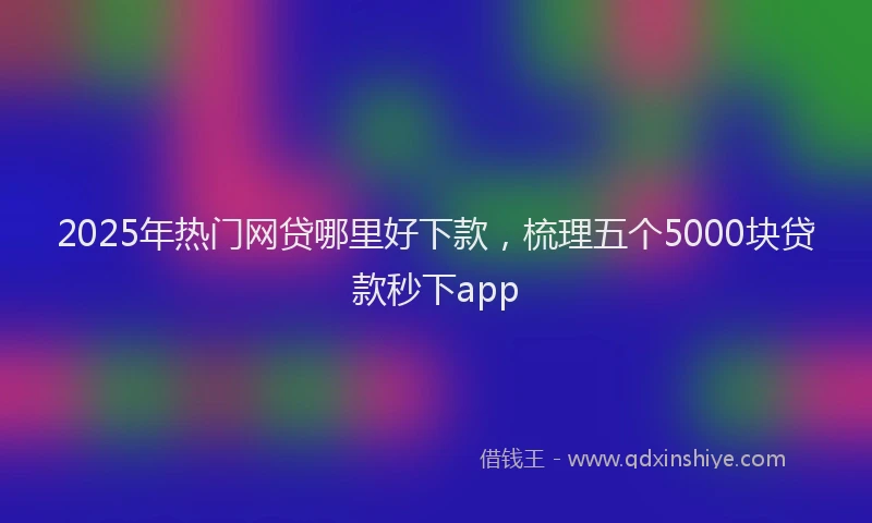 2025年热门网贷哪里好下款，梳理五个5000块贷款秒下app