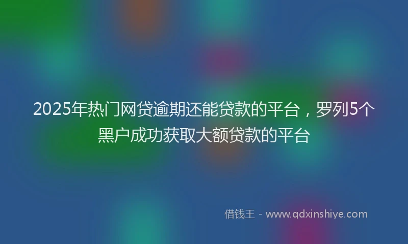 2025年热门网贷逾期还能贷款的平台，罗列5个黑户成功获取大额贷款的平台